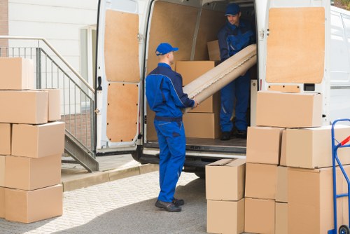 Storage team sorting recyclable cardboard and packaging at Selfstorage Catford