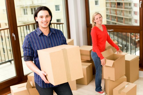 Household boxes and furniture arranged for local removals in Catford