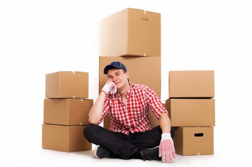 Organised packing supplies and labelled boxes for a smooth Catford move